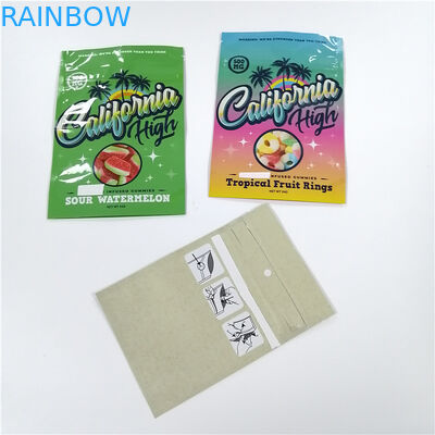 3.5g 1oz Smell Proof คุกกี้กินได้ถุงพลาสติกแบบกำหนดเองสำหรับบรรจุภัณฑ์อาหาร