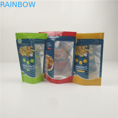 บรรจุภัณฑ์อลูมิเนียมฟอยล์ซิปพลาสติกปลาแห้งเคลือบเงาพร้อมหน้าต่างใส