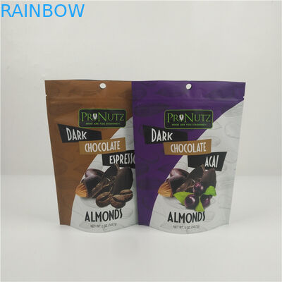 อาหารเกรดซิปพลาสติกพิมพ์แบบกำหนดเองยืนขึ้นถุงสำหรับช็อคโกแลตบาร์
