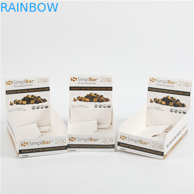 สแน็คผลไม้ช็อกโกแลตบาร์แสดงกล่องกระดาษแข็งบรรจุภัณฑ์กระดาษพิมพ์แบบกำหนดเอง