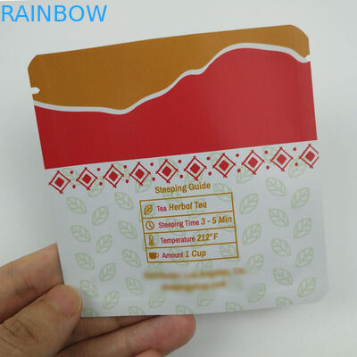 ถุงชาพลาสติกฟอยล์บรรจุภัณฑ์รีไซเคิลสีดำสีเขียวโลโก้ที่กำหนดเอง