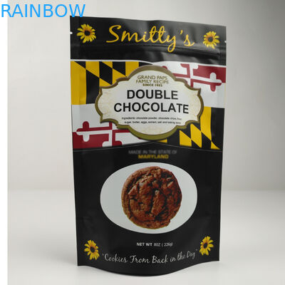 อลูมิเนียมฟอยล์ด้านที่เป็นมิตรกับสิ่งแวดล้อมยืนขึ้นถุง Ziplock สำหรับอาหารถั่ว