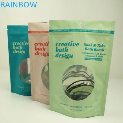 Smell Proof Ziplock Aluminium Foil Mylar Resealable Stand Up Pouches พร้อมหน้าต่าง