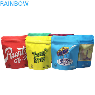 3.5g 7g 14g 1oz 1lb พรีเมี่ยมกระเป๋าดอกไม้ฟอยล์พิมพ์แบบกำหนดเองบรรจุภัณฑ์ Mylar ลามิเนตกลิ่นหลักฐานถุง Ziplock