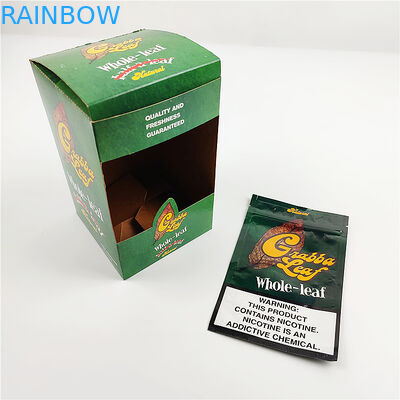 อลูมิเนียมพิมพ์แบบกำหนดเองฟอยล์ธรรมชาติ Grabba Leaf Cap แสดงกล่องบรรจุภัณฑ์สำหรับกล่องบรรจุภัณฑ์ซิการ์หมวก