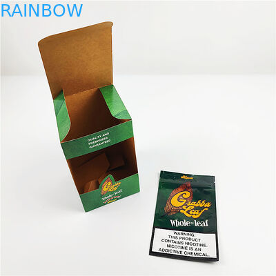 อลูมิเนียมพิมพ์แบบกำหนดเองฟอยล์ธรรมชาติ Grabba Leaf Cap แสดงกล่องบรรจุภัณฑ์สำหรับกล่องบรรจุภัณฑ์ซิการ์หมวก