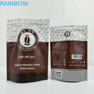 อลูมิเนียมฟอยล์แบบด้านยืนขึ้นบรรจุภัณฑ์ถุงบรรจุภัณฑ์กาแฟถุง Mylar