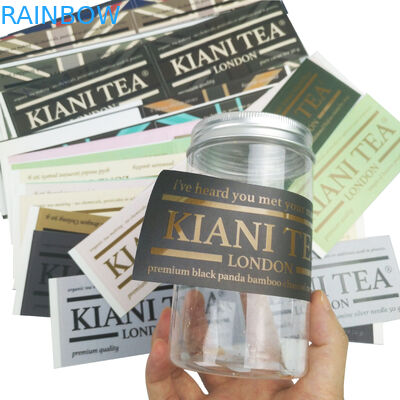 สติกเกอร์กันน้ำกาวที่กำหนดเองเฉพาะผลิตภัณฑ์อาหารขวดน้ำโลโก้ที่กำหนดเองพิมพ์ฉลากสติ๊กเกอร์