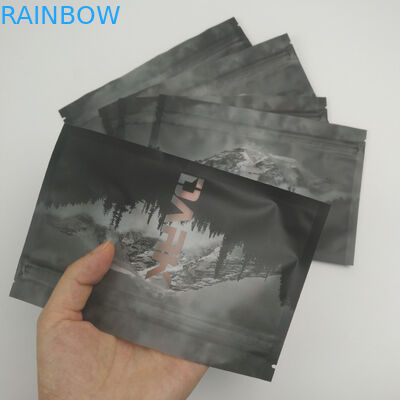 ล้างหน้าต่างด้านหลังความร้อนปิดผนึกหลักฐานการปิดผนึกซิปล็อคบรรจุภัณฑ์ที่เก็บอาหาร Mylar ซีลสามด้าน Doypack