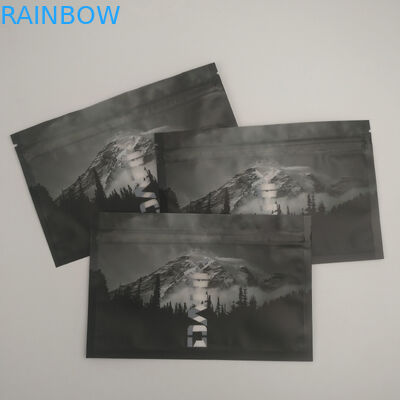 ล้างหน้าต่างด้านหลังความร้อนปิดผนึกหลักฐานการปิดผนึกซิปล็อคบรรจุภัณฑ์ที่เก็บอาหาร Mylar ซีลสามด้าน Doypack