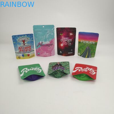 ตัวอย่างฟรี 3.5g 7g 14g 28g 1 ปอนด์คุกกี้ยืนขึ้นถุงสำหรับกัญชา CBD กัญชา Runtz Kush Haze