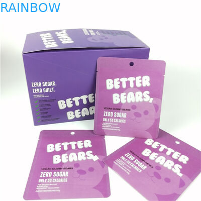 350g กระดาษ Gummy Cbd กล่องบรรจุภัณฑ์กระดาษแข็ง cmyk embossment