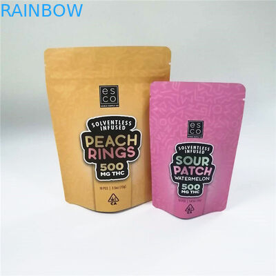 MOPP CMYK กระเป๋ากันกลิ่น Mylar Cbd Thc Stand Up Zipper Pouch
