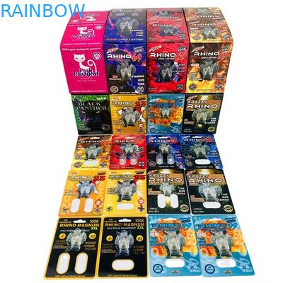 โฮโลแกรม SGS Sex Pill Blister Card 500k 3D Blister Paper Card พร้อมกล่องแสดงผล