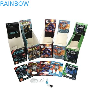 โฮโลแกรม SGS Sex Pill Blister Card 500k 3D Blister Paper Card พร้อมกล่องแสดงผล