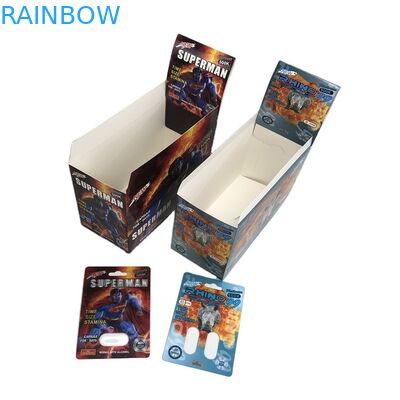 โฮโลแกรม SGS Sex Pill Blister Card 500k 3D Blister Paper Card พร้อมกล่องแสดงผล