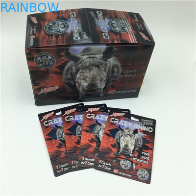 Crazy Rhino 69 Pills กล่องบรรจุภัณฑ์ Rhino 7 สำหรับยาเพศชาย
