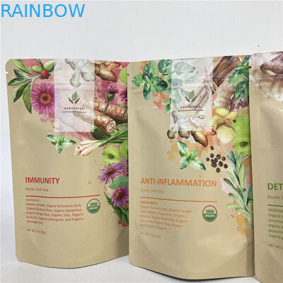 Cmyk 1.2C MPET Stand Up Zipper Pouch 1.5C PA สำหรับชา / กาแฟ