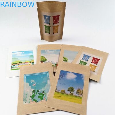 แป้งข้าวโพด SGS MOPP 50mic ถุงบรรจุภัณฑ์กระดาษผลไม้ PLA Lined