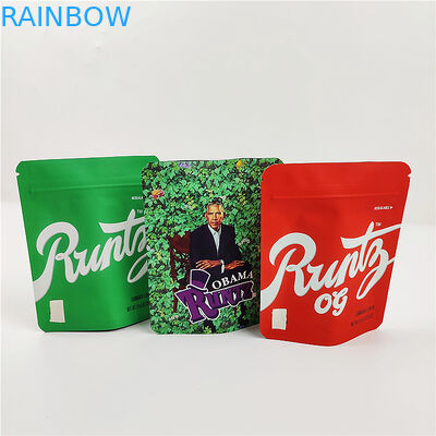 Mopp 180mic 3.5g คุกกี้ Mylar กระเป๋า SGS PET Smell Proof ถุงซิป