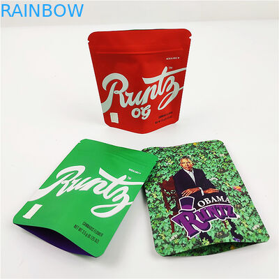 FSC BSCI CMYK ถุงเก็บกลิ่นคุกกี้ 3.5g CBD Mylar ถุงบรรจุภัณฑ์