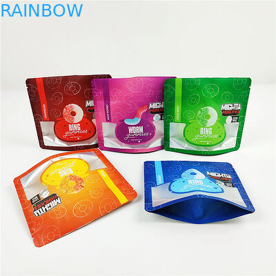 ถุง Mylar ปลอดภัยสำหรับเด็ก BSCI 200mic FDA Mylar Gummy Zipper Bag