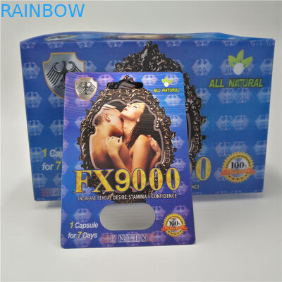 FX9000 R12 3d Paper Blister Card บรรจุภัณฑ์พลาสติกสำหรับ Sex Pill