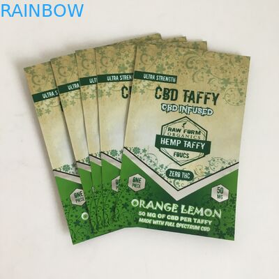 ถุง Mylar กันกลิ่น Ziplock ดอกไม้กัญชาพลาสติก CBD Infused 50 มก. 100 มก. Candy Gummies ถุงบรรจุภัณฑ์ Mylar