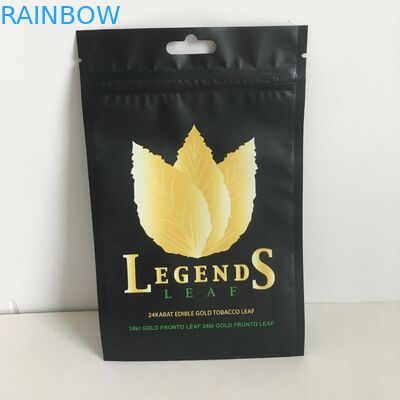 Ziplock พลาสติกเกรดอาหารพิมพ์ถุงบรรจุภัณฑ์ Mylar ถุงใบยาสูบ Ｗ รูที่แขวน