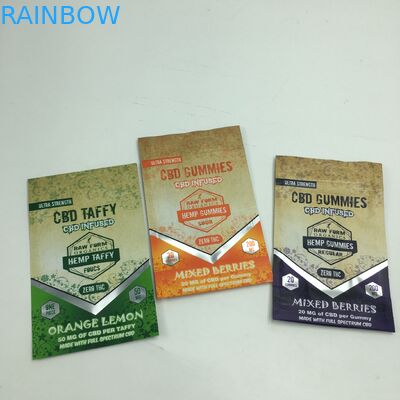 พิมพ์แบบกำหนดเอง 1g 3.5g รีไซเคิลกลิ่นหลักฐานซิปหมีเหนียว CBD ขนาดเล็กยืนขึ้นถุงวัชพืช mylar 3.5g ที่กินได้