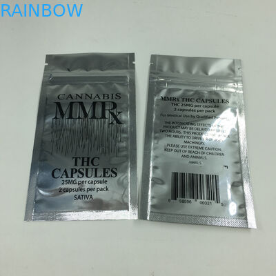 อลูมิเนียมฟอยล์เงา 1g กลิ่นหลักฐานซิปกินได้ Mylar วัชพืชถุงกัญชาถุง Ziplock แบนสำหรับผง