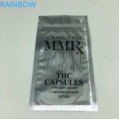 อลูมิเนียมฟอยล์เงา 1g กลิ่นหลักฐานซิปกินได้ Mylar วัชพืชถุงกัญชาถุง Ziplock แบนสำหรับผง