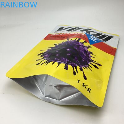 ยืนขึ้นผสมลามิเนตอลูมิเนียมฟอยล์เวย์โปรตีนผงถุงเก็บอาหารบรรจุภัณฑ์ Ziplock 1 กก. ถุงผงอาหาร