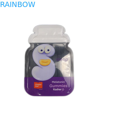 Cb รูปร่างที่กำหนดเอง 3 ด้านซีลฟอยล์บรรจุภัณฑ์ Gummy Candy Flat Bag ถุงพลาสติกแบบกำหนดเองบรรจุภัณฑ์ Zip Lock Bag