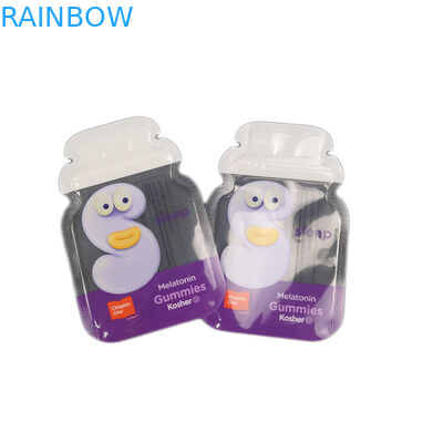 ขายส่งรูปร่างผิดปกติ Ziplock พลาสติกโลโก้ที่กำหนดเอง Cb ถุงหมากฝรั่งกินได้บรรจุภัณฑ์