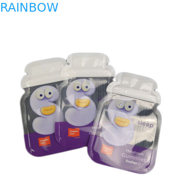 ขายส่งรูปร่างผิดปกติ Ziplock พลาสติกโลโก้ที่กำหนดเอง Cb ถุงหมากฝรั่งกินได้บรรจุภัณฑ์