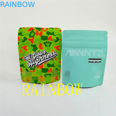 3.5g Soft Touch สีดำเคลือบเด็กหลักฐานซิปถุงบรรจุภัณฑ์ / วัชพืชยืนขึ้นถุงบรรจุภัณฑ์ถุง