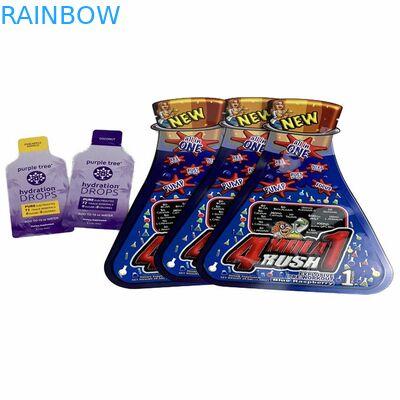 การพิมพ์ดิจิตอลรูปร่างที่กำหนดเองถุงแบนพลาสติกขนาดเล็ก CBD Gummy Candy Snack Pouch ซองเนยถั่วลิสง