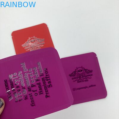 LOW MOQ 500pcs ถุง mylar ที่กินได้ถุงฟอยล์พิมพ์แบบกำหนดเองถุงบรรจุภัณฑ์อาหารสำหรับหญ้าฝรั่นแห้งและชา