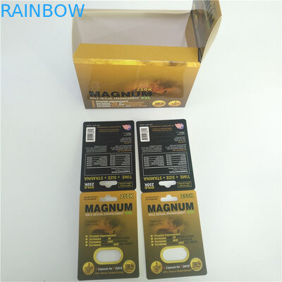 บัตรบรรจุภัณฑ์ Pantone Sex Pills Rhino 69 3D Lenticular Packaging Card