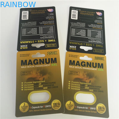 ISO Magnum Sex Pills บรรจุภัณฑ์ CMRK Rhino 69 Male Enhancement Blister Cards