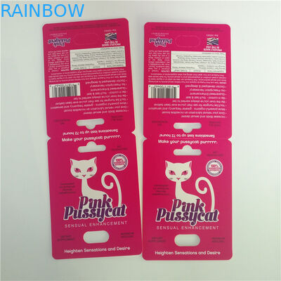 ISO Pantone 3d Effect Sex Pills บรรจุภัณฑ์ Rhino Stiff Man Blister Cards