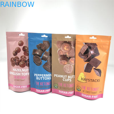 CMYK 110mic ซิปยืนขึ้นกระเป๋ากินถุง Mylar หลักฐานเด็กป่าน