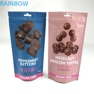 CMYK 110mic ซิปยืนขึ้นกระเป๋ากินถุง Mylar หลักฐานเด็กป่าน