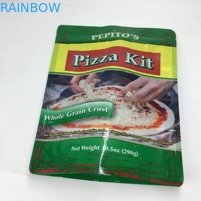 MOPP VMPET 296g Stand Up Ziplock Pouch ชุดพิซซ่า Grain Crust Pizza 10.5oz