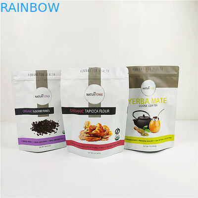 Gravure 120mic ลามิเนตยืนขึ้นถุงโฮโลแกรม VMPET MOPP ถุงบรรจุภัณฑ์พลาสติก