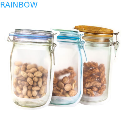 Mason Jar Pouches สำหรับเมล็ด CBD CBD ดอกไม้ Gummies THC Indica Leaf ถุงบรรจุผิดปกติพร้อมซิป