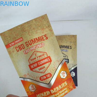 150 มก. THC CBD น้ำตาล Doypack Candies Gummies ถุงบรรจุภัณฑ์ Candies Gummies ถุงบรรจุภัณฑ์