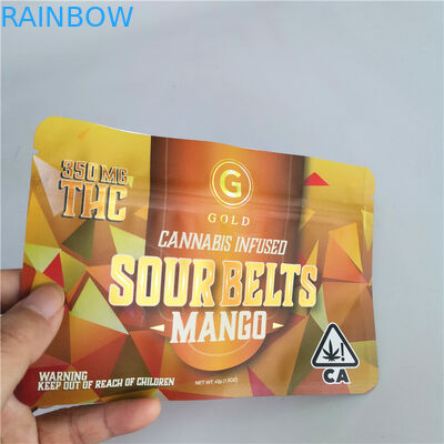 ถุง Mylar Ziplock ขนาด 4X6 นิ้วฟอยล์เรียงราย THC CBD Swiss Weeds