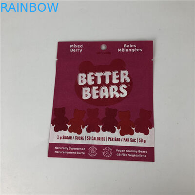 สามด้านซีลแบนความร้อนปิดผนึกขนมขบเคี้ยวคุกกี้กิน CBD THC Gummies ถุงบรรจุภัณฑ์ย่อยสลายได้